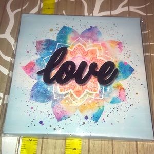 New “Love” Graphic Canvas Wall Art 8.5” x 8.5”
